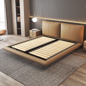 <span class=keywords><strong>Lit</strong></span> double italien en cuir <span class=keywords><strong>de</strong></span> 1.8m Grand <span class=keywords><strong>lit</strong></span> <span class=keywords><strong>suspendu</strong></span> moderne avec atmosphère haut <span class=keywords><strong>de</strong></span> gamme pour la chambre principale Emballage souple Cadre en bois - Product Image 3