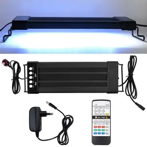 Liweida luz de led de espectro completo, 24 horas, controle remoto de luz natural rgb, luz de aquário para tanque de peixes e plantas aquáticas