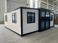 Maison conteneur extensible et pliable 20ft 30ft 40ft, bâtiment modulaire préfabriqué avec mobilier personnalisable, export