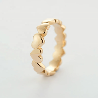 Peishang Fabrikanten Custom Hart Ring 14K 18K Vergulde Messing Sieraden Mode Ringen Voor Valentijnsdag Cadeau
