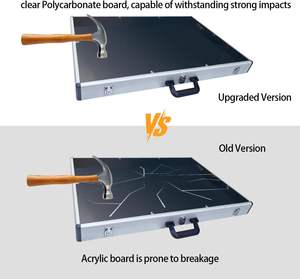Portable <strong>Aluminum</strong> Trade Show Display Case Clear Acrylic <strong>Briefcase</strong> &amp; Sport Card Suitcase Lockable Jewelry/Collectible Display <strong>Box</strong> - Product Image 5