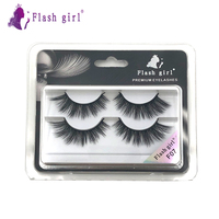 Flash Girl F Series 20 modèles de faux cils en vison, 2 paires de faux cils naturels, bande complète, vente en gros