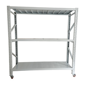Étagère de rangement mobile à moyenne capacité, 3-5 niveaux, en acier laminé à froid, revêtement poudré, roues, anti-rouille, réglable, capacité 200 kg - Product Image 6