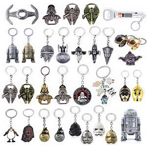 Porte-clés en alliage métallique personnalisé 2025 avec logo robot <span class=keywords><strong>BB8</strong></span> mignon, bijou de luxe à succès sur le thème de la guerre des étoiles, bouclier spatial, pour Halloween - Product Image 1