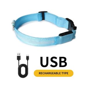 Collar LED Impermeable Luminoso para Perros y Gatos, de Lujo, Estilo Occidental, Ajustable, de Poliéster, con Rayas Reflectantes para Seguridad Nocturna - Product Image 3