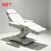 Chaise électrique pour cosmétiques, 3 moteurs, chaise de beauté pour le visage, chaise médicale en cuir blanc, chaise de tatouage réglable, chaise de traitement de spa