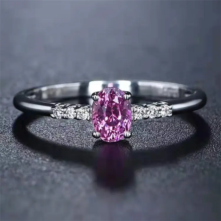 Elegante schöne edelstein schmuck mit diamant 18k gold 0.64ct natürliche rosa sapphire ring für frauen