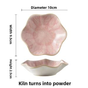 Platos de Cerámica con Forma de Flor Aptos para Alimentos, con Esmalte de Horno Colorido, Vajilla Apilable Apta para Microondas y Lavavajillas para Uso Diario - Product Image 6