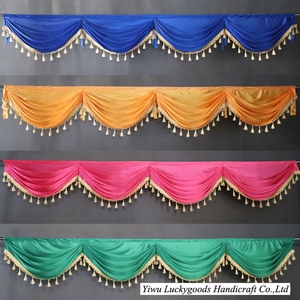 BY250036 Modern Ice Silk Valance Drape Panel with Wavy Style Perfect for Wedding Backdrop and Household Curtain Installations - Product Image 3