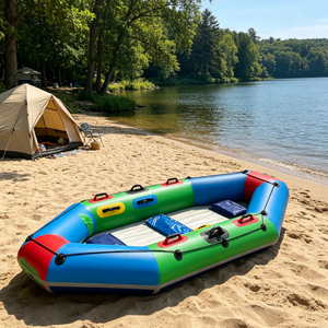 Bateau de sauvetage gonflable en PVC autoportant, résistant <span class=keywords><strong>à</strong></span> l'usure et antidérapant, pour opérations de rafting et de dérive, léger, 3 personnes - Product Image 4