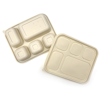 Assiette alimentaire biodégradable en amidon de riz et en balle de riz pour les plats à emporter