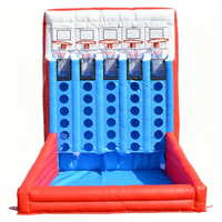 Jeu de carnaval de basket gonflable Connect 4 pour fête - Matériau PVC, utilisation extérieure portable, certifié EN14960, souffleur inclus