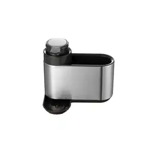 Kitchen Sink Organizer Sponge Holder Soap Dispenser Scrubber Drainer Dishwashing Accessories Sink Caddy With Drain Tray