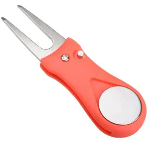 Groothandel Nieuwe Koolstofvezel Patroon Duurzaam Plastic Divot Reparatie Tool Golf Intrekbare Divot Tool