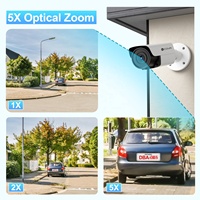4COVR 12Mp Ultra HD Sicherheitskamera mit KI-Gesichtserkennung, wasserdicht für den Außenbereich, IR-Bullet-Kamera mit 5-fach optischem Zoom, PoE CCTV IP-Überwachung