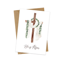 Cartes de Pâques religieuses avec motif croix pour événements paroissiaux – Commande en gros