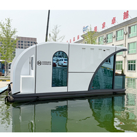 Maison flottante moderne de luxe, bateau préfabriqué avec design écologique, installation rapide, applications pour bâtiments scolaires/bureaux