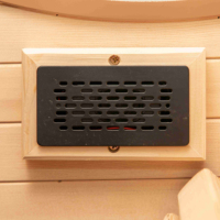 Sauna de Infrarrojos Moderna de Madera Maciza y ABS con Función de Iones Negativos y Panel de Control Táctil con Wifi