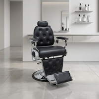 Fauteuil de Barbier Vintage pour Hommes aux Cheveux Gras, Réglable en Hauteur pour la Coupe et le Rasage