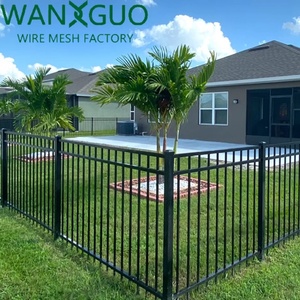 Hot bán ngoài trời trang trí màu đen mạ kẽm bền 6ftx8ft rèn sắt nhôm hình ống hàng rào - Product Image 1