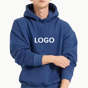 Pull noir haute qualité français éponge polaire lourd Streetwear sweats à capuche épais 100% coton recadrée sweats à capuche imprimés pour hommes - Product Image 2