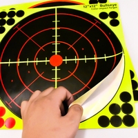 Autocollant cible de tir adhésif fluorescent jaune de 8 et 10 pouces pour l'entraînement au tir, idéal pour les pistolets, les armes à feu et les fusils à billes d'airsoft