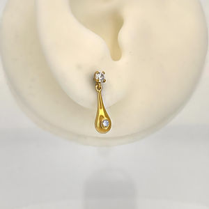 Elegante estilo sofisticado 14K oro lágrima gota circón pendientes colgantes calidad superior para bodas regalos y ocasiones especiales - Product Image 2