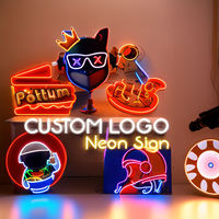 Letrero de luz de neón LED impreso UV personalizado, decoración de tienda con logotipo de empresa con diseño personalizado, letrero de neón con logotipo LED iluminado personalizado