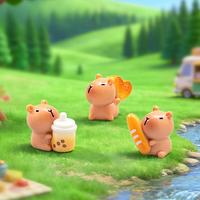 Figurine créative de mini capybara style dessert, ornement micro-paysage, accessoires de décoration DIY pour maison de poupée