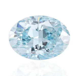 VS1 Light Blue Diamond Oval Hpht Cvd Lab Grown Loose Diamonds EX cut Polish Synthetic Diamond Factory Direct Sales