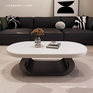 Minimalist <b>Resin</b> Coffee <b>Table</b> 50mm Piano Lacquer <b>Top</b> Modern Design For Small Apartments Living Room Furniture - Product Image 3