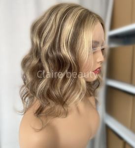 Быстрая доставка, европейские натуральные человеческие волосы, прозрачный 360 парик на шнурках, светлый цвет, объемные волнистые парики - Product Image 4