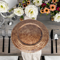 Assiettes de présentation en plastique peintes à la main, motif végétal, couleur personnalisée, pour mariages modernes, hôtels et restaurants