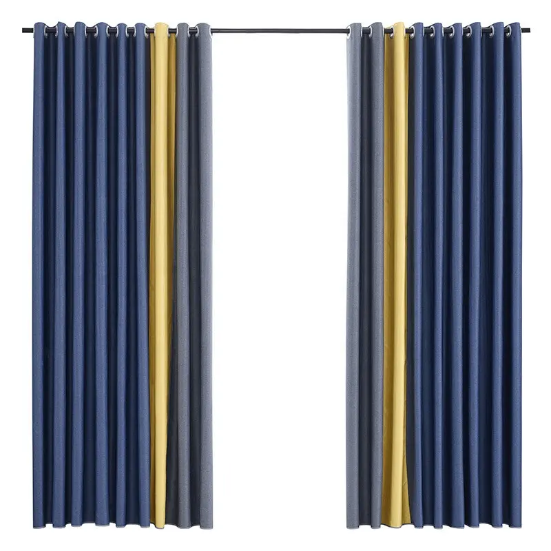 High Quality Thick Solid Color Rideaux Salon Moderne De Maison Linen Drapes Design Curtains For The Bed Room