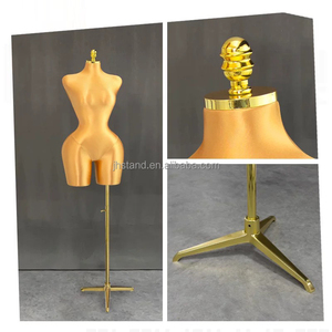 도매 BBL 곡선 흉상 여성 마네킹 원피스 형태 핀 가능 더미 큰 엉덩이 크기 흉상 조정 가능한 골드 마네킹 여성 몸통 - Product Image 5