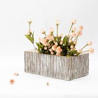 Pots de fleurs rectangulaires en bois, ensembles originaux faits à la main avec sol plastique, couleur personnalisée pin non revêtu, écologique, de pièces
