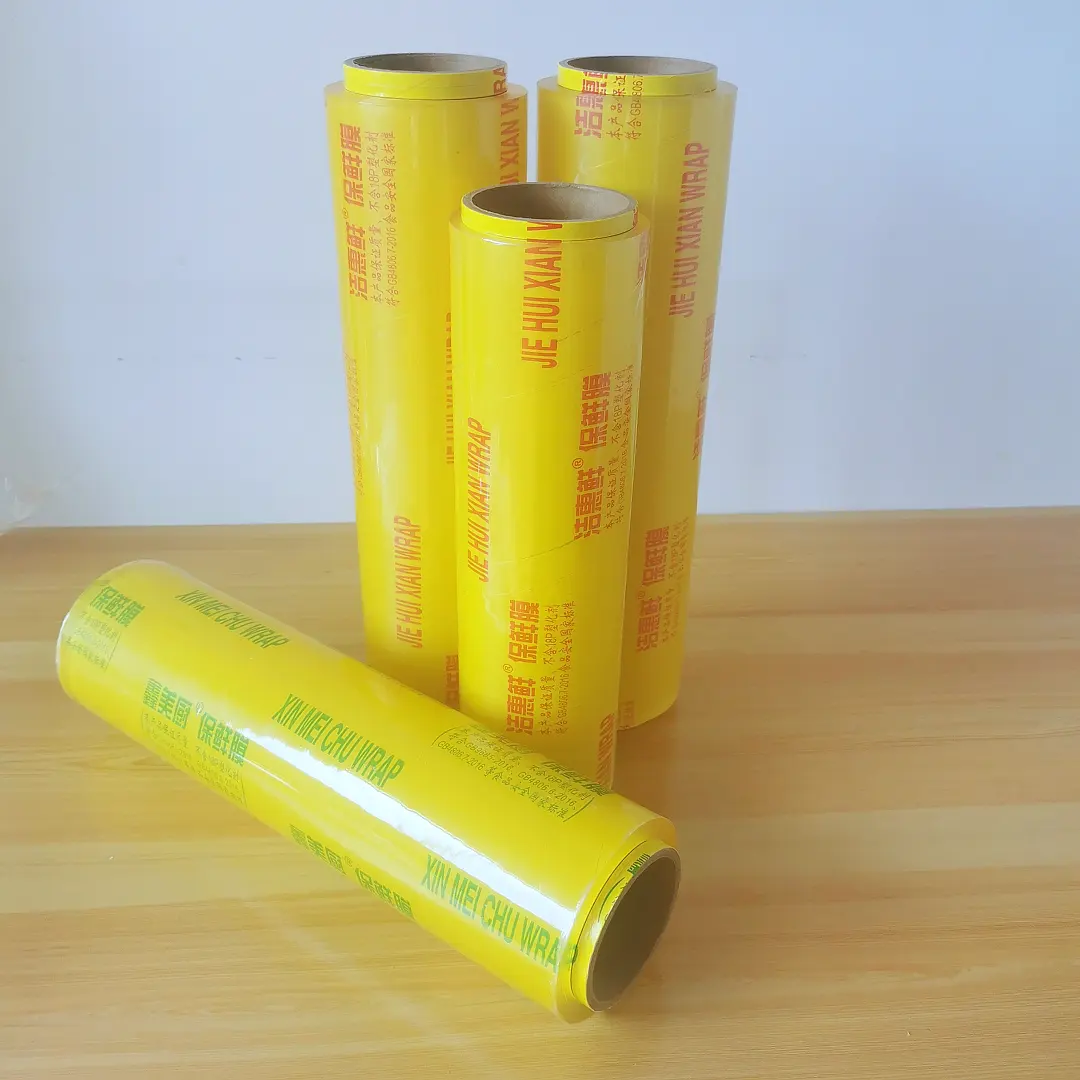 Gıda Wrap plastik Film döküm işlemi gıda sınıfı şeffaf PVC Wrap Film PVC sarma filmi