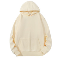 Sweater Hoodie Oversize Katun Tebal 500 Gram Warna Pastel Solid dengan Bahu Jatuh untuk Cetak Kustom Pasokan Grosir