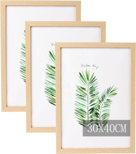 กรอบรูปไม้ทำมือสไตล์คลาสสิก ขนาด 30x40 ซม. พร้อมกระจกอะคริลิก สำหรับใส่ภาพ<span class=keywords><strong>วาด</strong></span>ของ<span class=keywords><strong>เด็ก</strong></span> งานศิลปะ แขวนได้ - Product Image 1