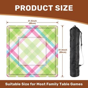 Tapis de Mahjong à Carreaux <span class=keywords><strong>Pastel</strong></span> 31,5 Pouces Antidérapant et Silencieux pour Domino, Poker, Cartes et Jeux de Plateau - Product Image 3
