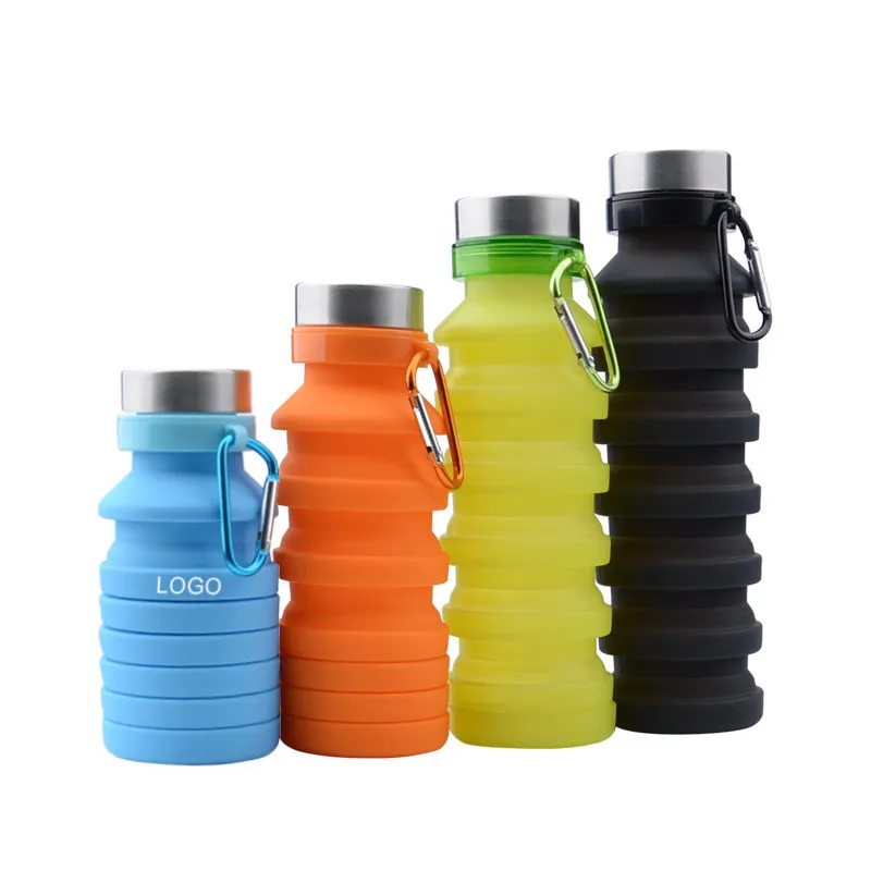 Yeni ürünler 2022 katlanabilir taşınabilir spor içme su şişesi katlanabilir silikon su şişesi çocuklar için