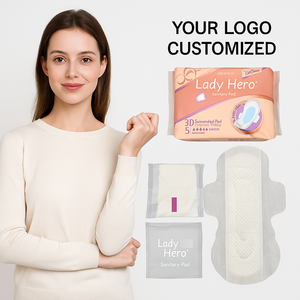 Servilletas sanitarias de alta calidad para mujeres Almohadilla desechable Material de PE orgánico alado Muestras gratis de superabsorción - Product Image 4