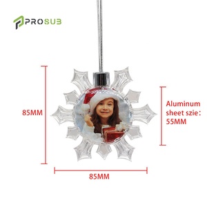 Decorazioni Natalizie Prosub per Sublimazione, Ornamenti Natalizi Trasparenti in Plastica a Forma di Fiocco di Neve - Product Image 3