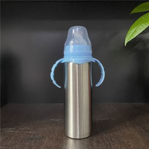 Botella de Agua para Bebés y Niños Pequeños de 8 Onzas (240 ml) con Tetina Anticólicos, Blanca para Sublimación, Mantiene las Bebidas Frías o Calientes - Product Image 4