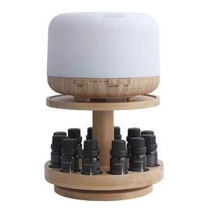 Cross-border best-selling minimalist European and American style double-layer bamboo <b>rotating</b> essential oil <b>display</b> rack, - Product Image 5