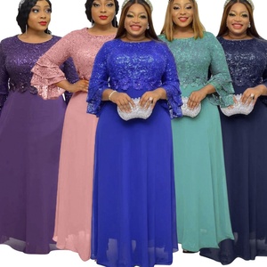 Robes de fête africaines grande taille pour femmes, robes de mariée élégantes en dentelle Ankara Dashiki, robes maxi musulmanes turques tendance - Product Image 3