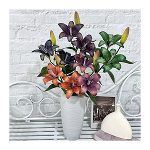 Nuovo Design Taotao 2 fiori One Bud Little Lily 3D Printing Home Wedding Decoration - Product Image 1