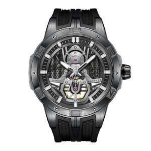 Montre mécanique squelette PONIGER P6.20, forme carrée, mouvement de conception propre, aiguilles lumineuses couleur canon, rotor personnalisé, boîtier en acier - Product Image 1