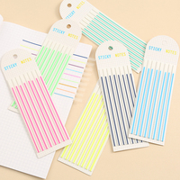 Foska Fluorescent Couleur Ligne Transparent Index Notes Papier Surligneur Bande Petit Rectangle Bande PET Sticky Notes