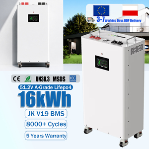 Batterie domestique de secours au lithium LiFePO4 48V 51.2V JK V19 BMS 16kWh avec plus de 8000 cycles, en stock UE - Product Image 1